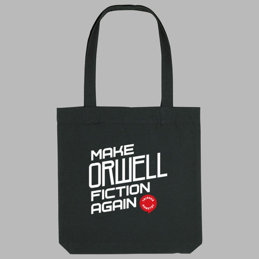 Make Orwell Fiction Again V1 Black Tote Bag