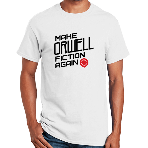 Make Orwell Fiction Again Short Sleeve T-Shirt V1 Light